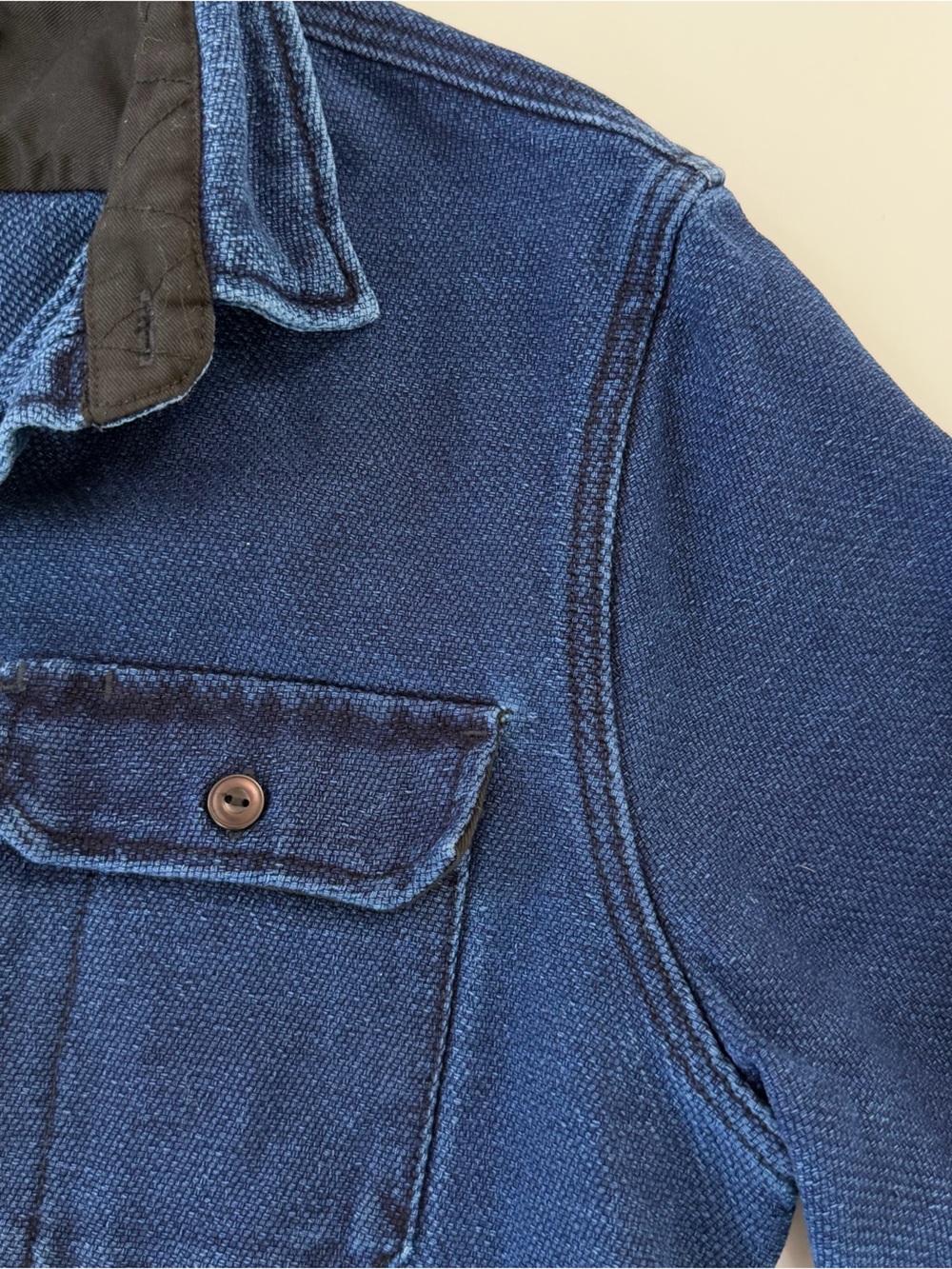 Taylor Stitch Division Shirt Mens Medium 40 Organic Cotton Shacket Blue Twill - Picture 6 of 11